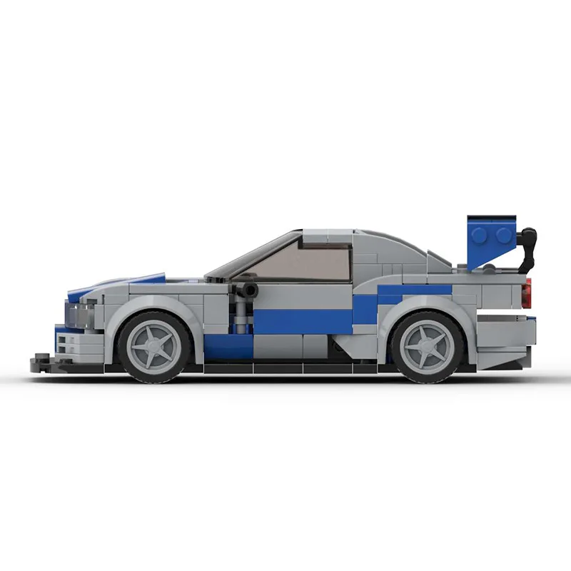 New R34 Skyline GTR City MOC Car Racing Building Block Ideas Speed Champion Super Race F1 Technical Vehicle brick Christmas Gift