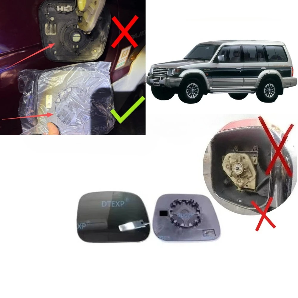 1 or 2 Pcs LHD Side Mirror Glass with Round Holder for Pajero V30 MB696520 for Montero 2th Rear Glass for Shogun 1989-1999