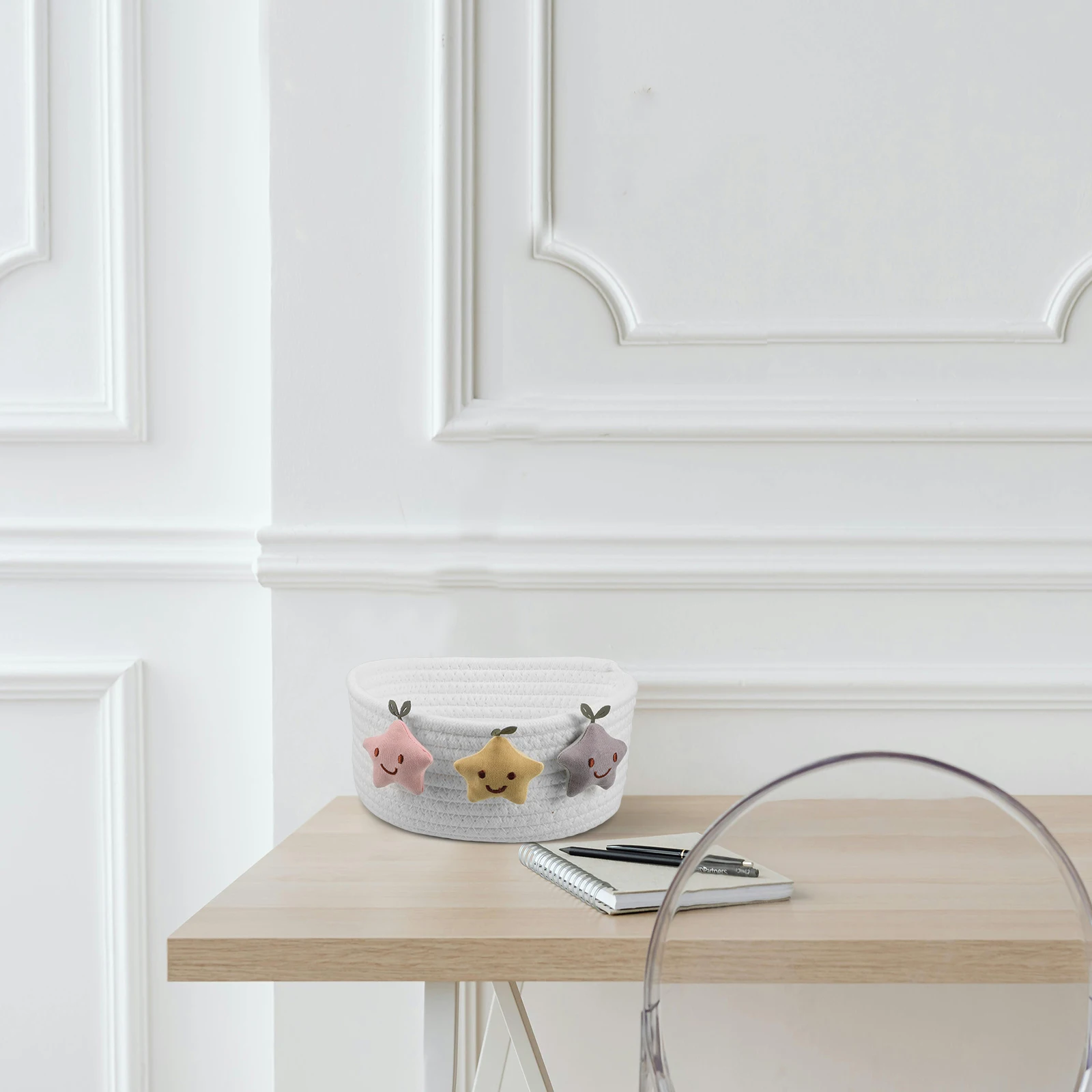 

Star Woven Storage Basket Closet Bins Blanket Decorative Baskets Weave for Organizing Cotton