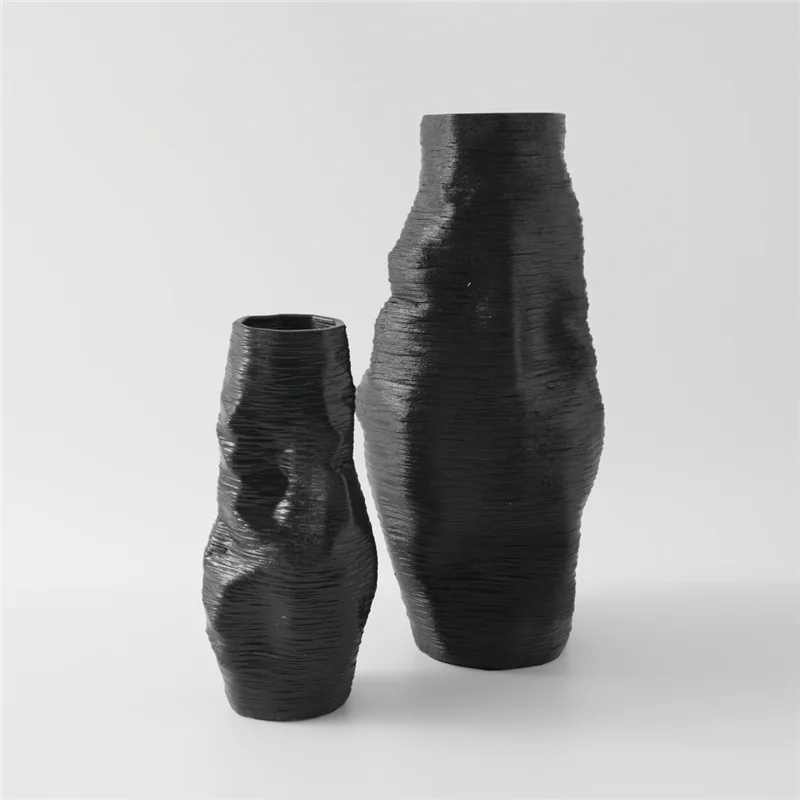 Creativo irregolare stampa 3D articoli di fiori in ceramica moderno semplice luce di lusso soggiorno ingresso decorazione vaso asciutto