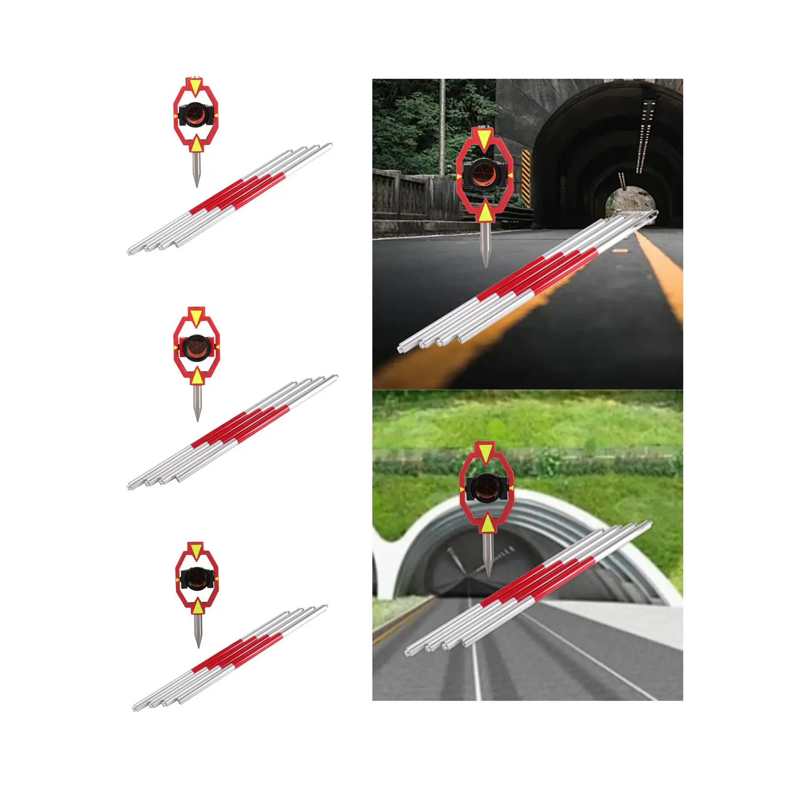 Compact Prism Surveying for Field Work Total Station 4Pcs Poles