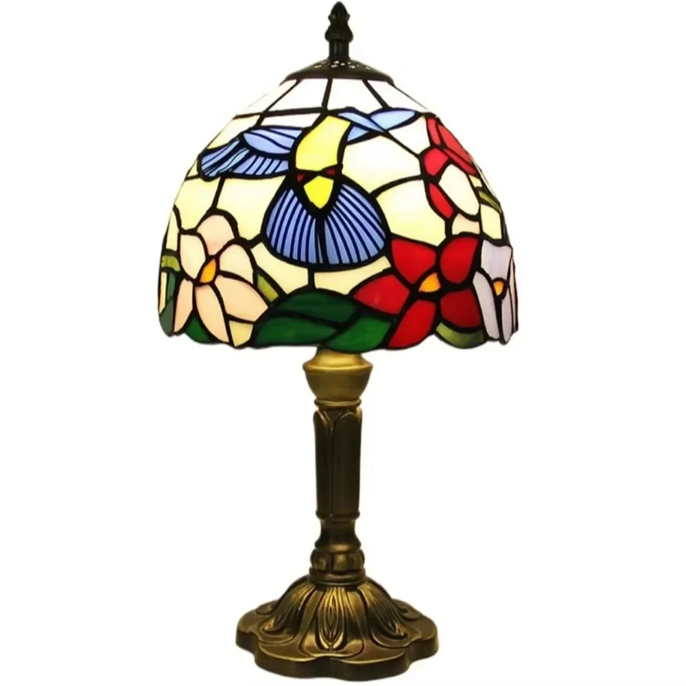 8inch Table Lamp Tifani Lampen Tifany Lamparas De Mesa Design Retro Glass Stained Lampada Da Tavolo Tiffany Table Lamps