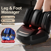 High Quality Air Pressure Electric Hot Heater Foot Massager Machine Vibrate Roller Bath Kneading Leg Foot Full Wrap Massage 220V