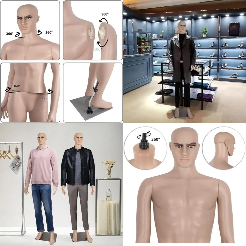 

Регулируемый мужской манекен в полный рост с металлической подставкой, высотой 73 дюйма