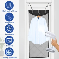 Portable Ironing Mat Hanging Over Door Clothes Steamer Pad Foldable Traveling Press Clothes Protector Mat for Hand Held Steamer