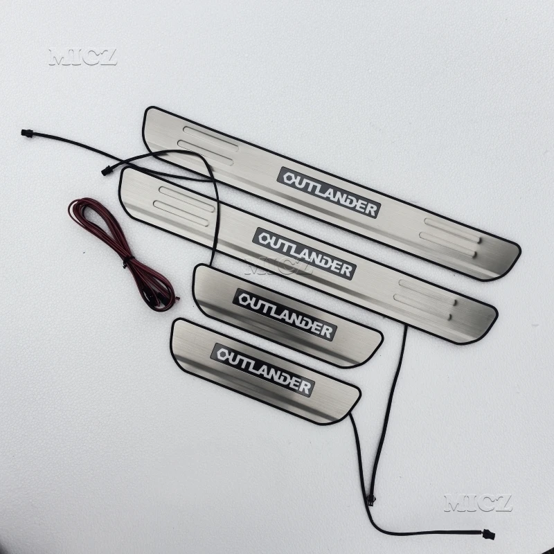 

For Mitsubishi Outlander LED 2013 - 2019 Car Accessories Car Styling Stainless Steel Car Door Cover Outside Door Sill Plate