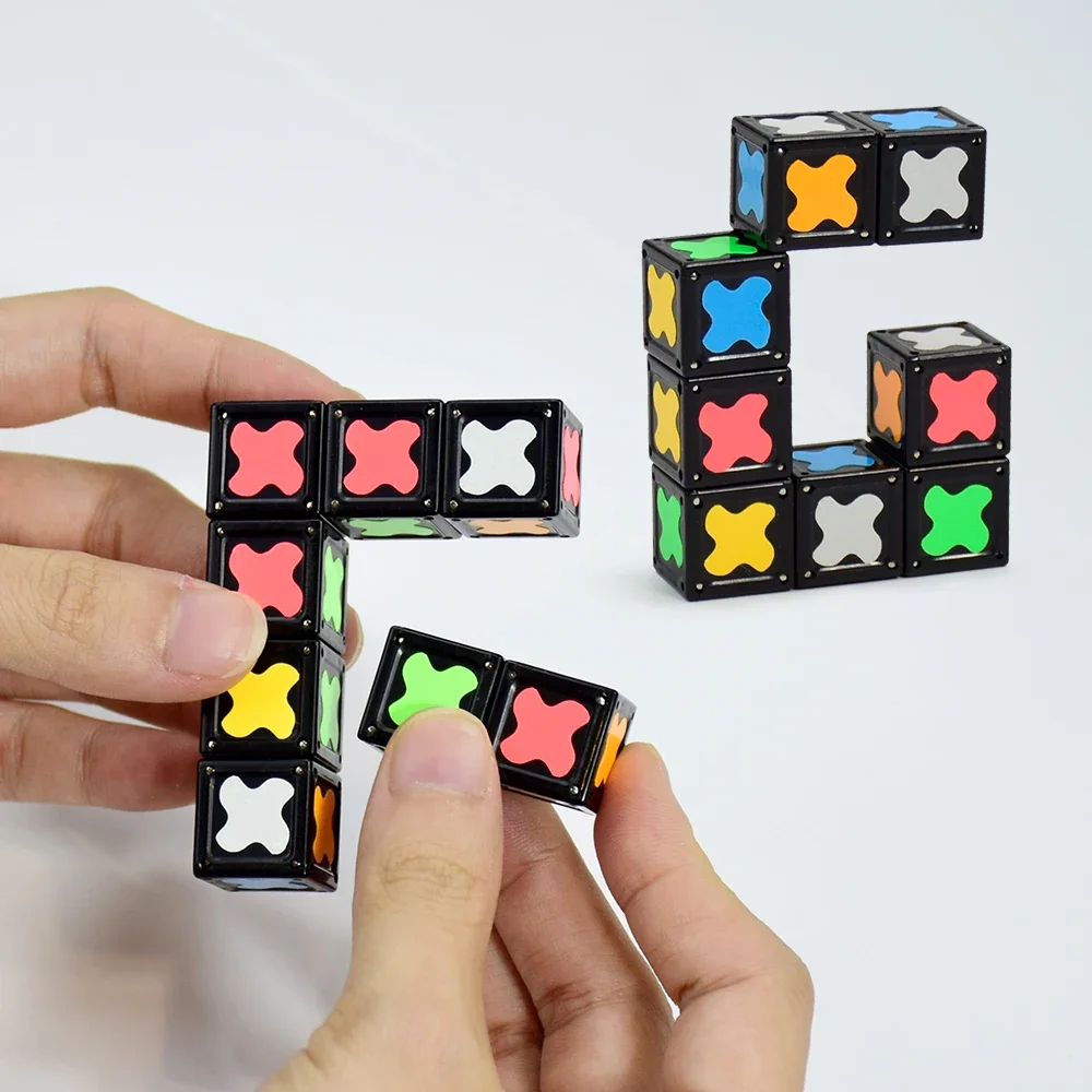 Magnetic Fidget Spinner Toy – Transformable into Infinite Cube, Stress Relief Sensory Toy for Kids, Creative Puzzle Gif