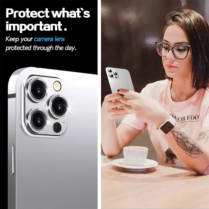 Diamond Camera Lens Protector Glass for iPhone 13 11 12 14 Pro Max Back Metal Lens Protective Film for iPhone 12 13 Mini 15 Plus