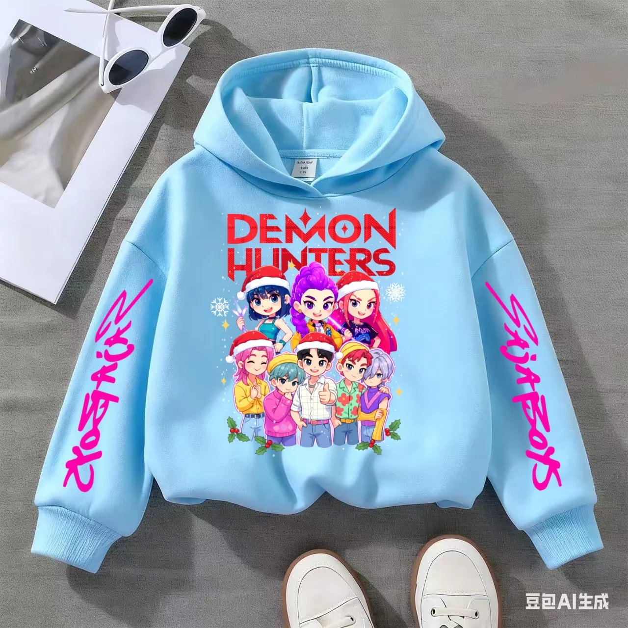 

Hot Children's Christmas Hoodies KPop Demon Hunters Tops Boy Girls Coat Casual Toddle Sweatshirr Child 3-12 Year Spring Autumn