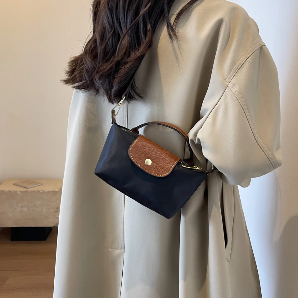 Fashionable and Versatile Popular 2024 Spring/Summer Women's Bag Single Shoulder Crossbody Handheld High end Nylon Dumpling Bun