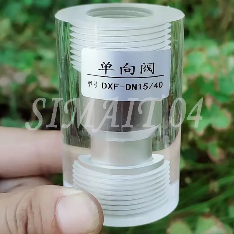 One-way Check Valve Plexiglass PTFE Core PVC Core Chlorine Dioxide Generator Transparent Threaded Inner Wire