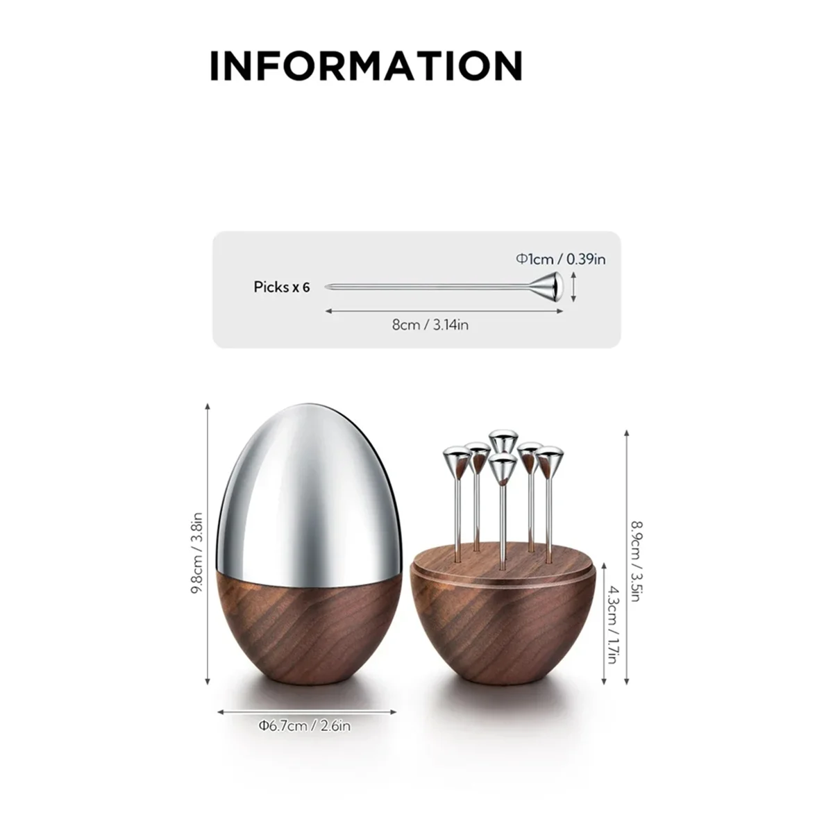 2025 + Porta stuzzicadenti di lusso in acciaio inossidabile Stuzzicadenti decorativo con base in noce per la decorazione della tavola Decorazioni per la casa Bar per feste