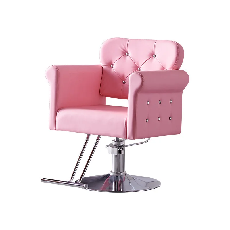 CX Pink Hair Salon Chair Light Luxury Barber Shop Lift Chair Comfortable and easy to sit