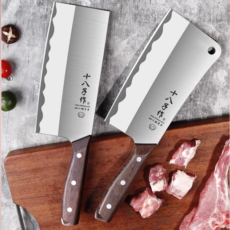 

SHIBAZI Chinese Kitchen Knife Chef Cleaver Stainless Steel Cutting Chopping Vegetables Knives Meat Professional Cooking Knives