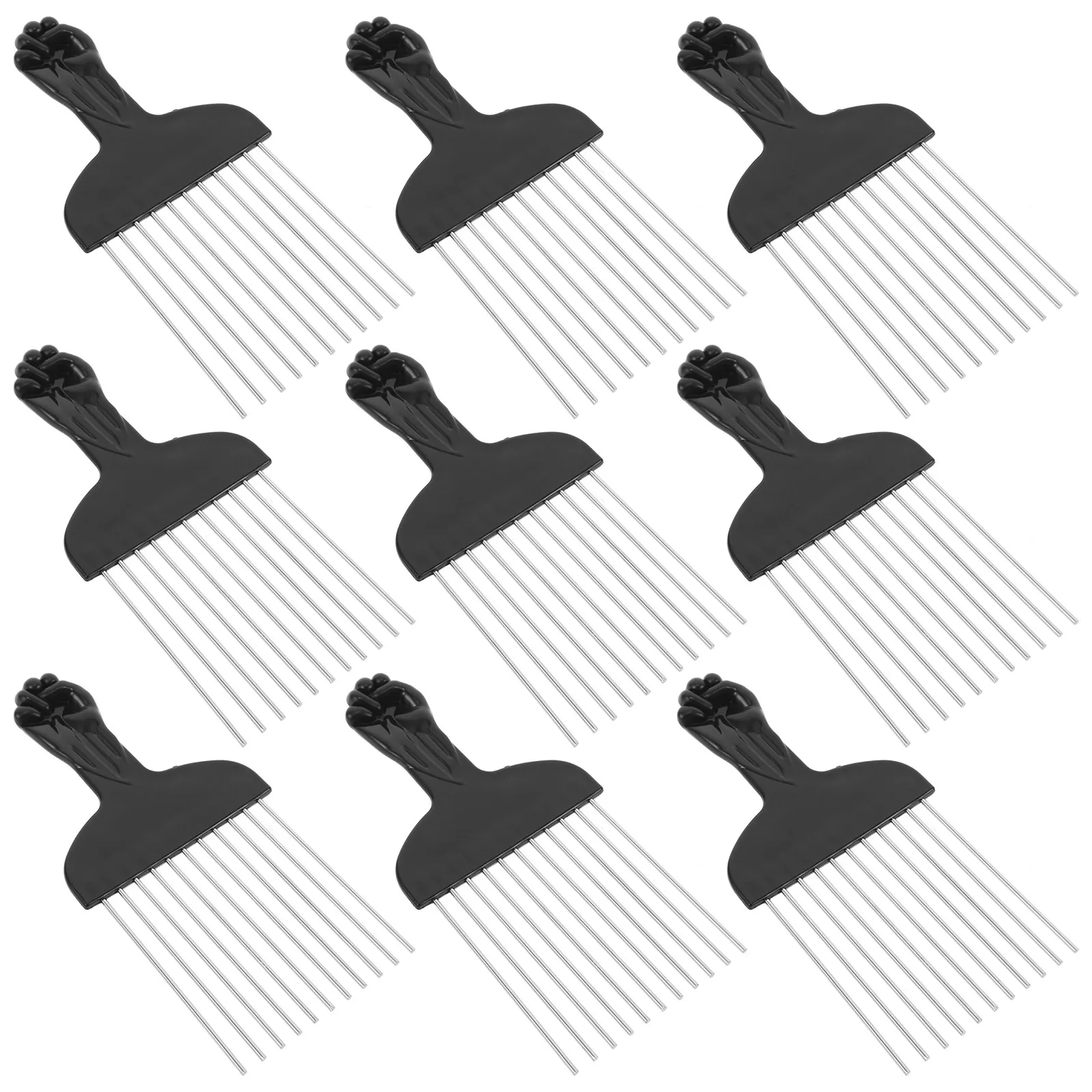 Steel Parting Comb for Men Women Afro Curly Hair Detangling Styling Wide Tooth Scalp Massaging Hair Pick Grooming Tool