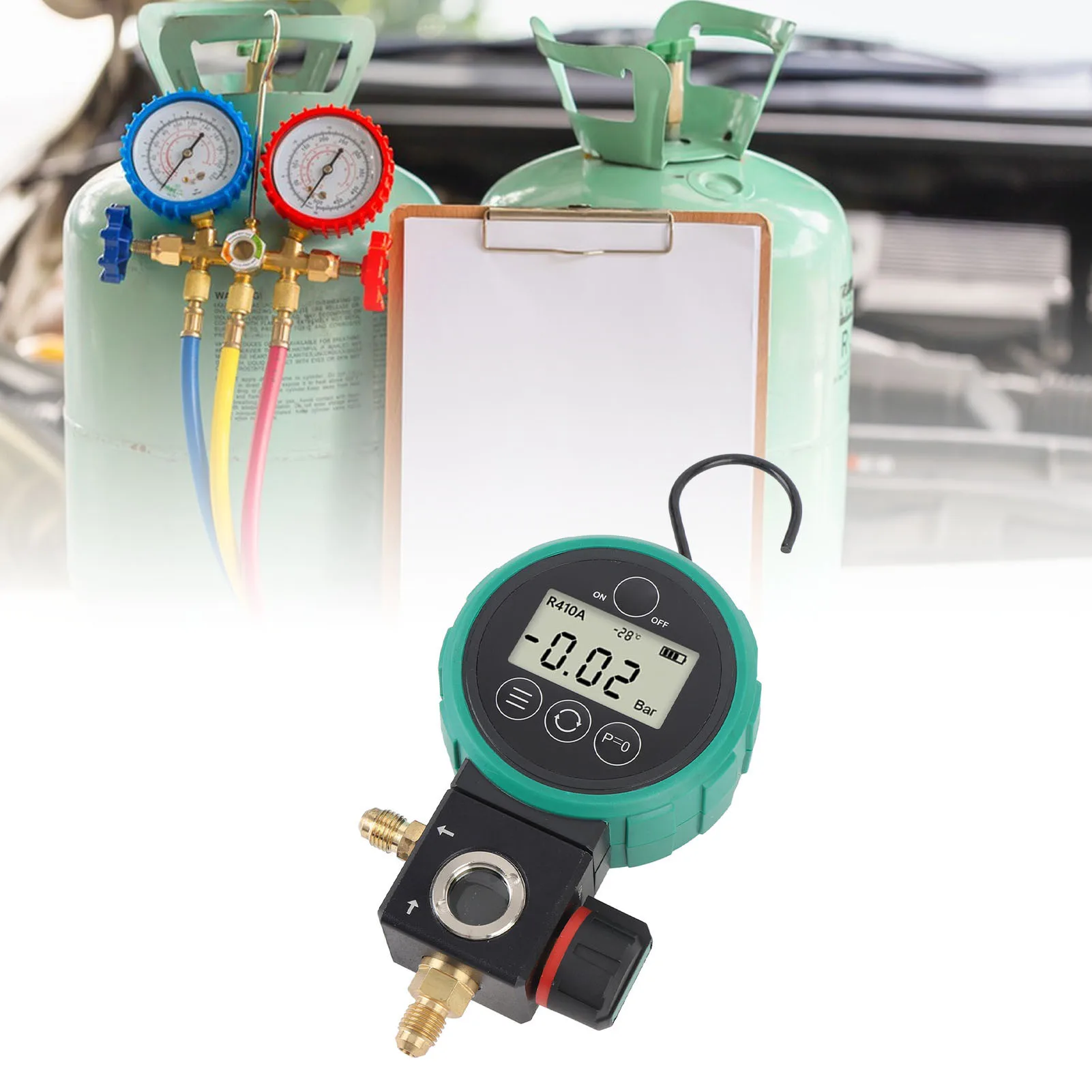 

HVAC Vacuum Gauge Tester Power Saving Overpressure Alarm Digital HVAC Gauge Timed Shutdown for Air Conditioning Fluoridation