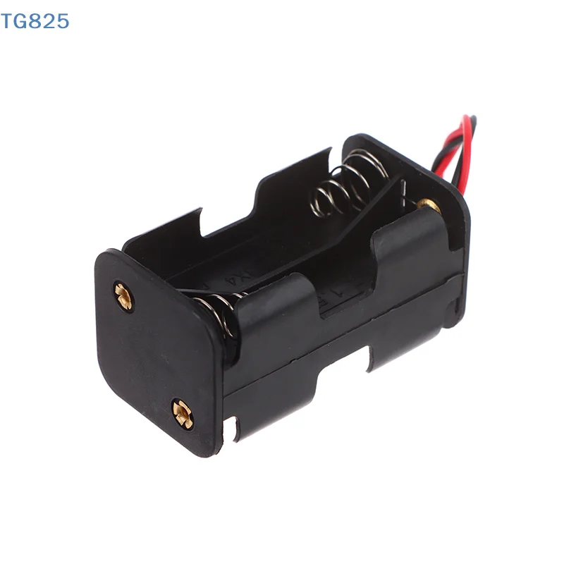 【AN】High Quality AA Battery Holder 6V for 4 x AA Batteries Black Plastic Storage Box AA Battery Case Dual Layers With Wire Lead