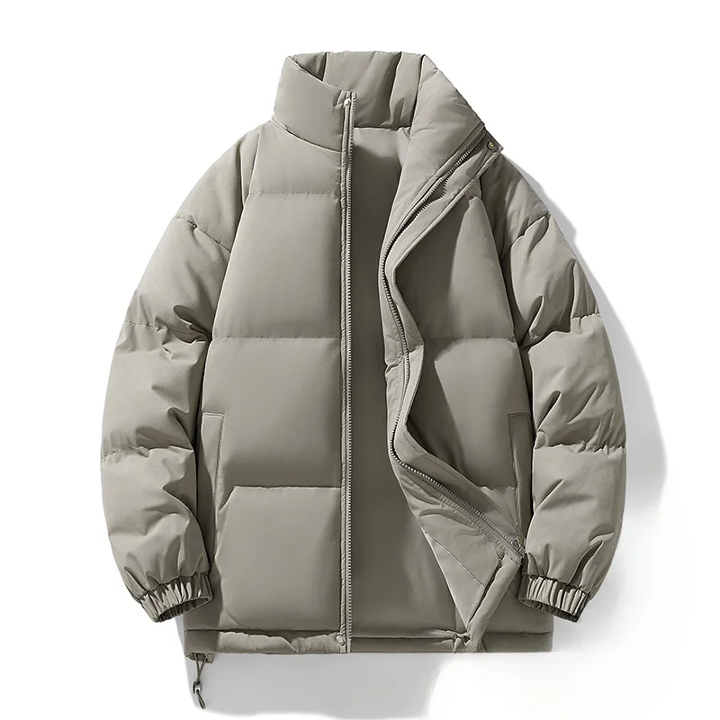 

Men's Winter Thiened Cotton Jaet Stand Collar Bread Sle Warm Casual Faionable Couple's Clothing Polyester Fiber