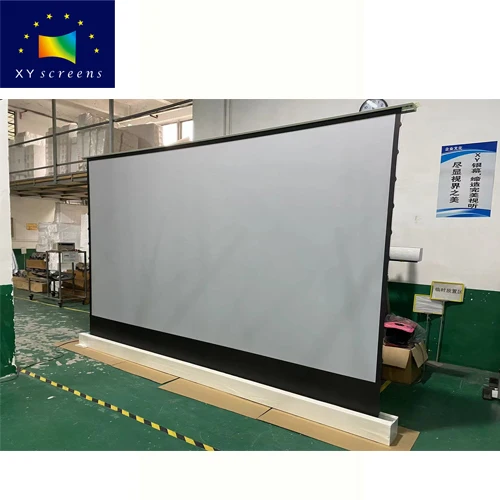 XYSCREEN 16:9 150 Inch EDL83 Electric Floor Rising Up Projector Screen For Museum Hall