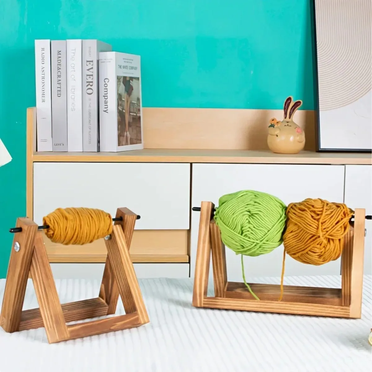 

Wood Yarn Swift Holder Horizontal Axis Skein Organizer Knitting Crochet Thread Winder Stand Anti Tangle Fiber Tool Home Craft