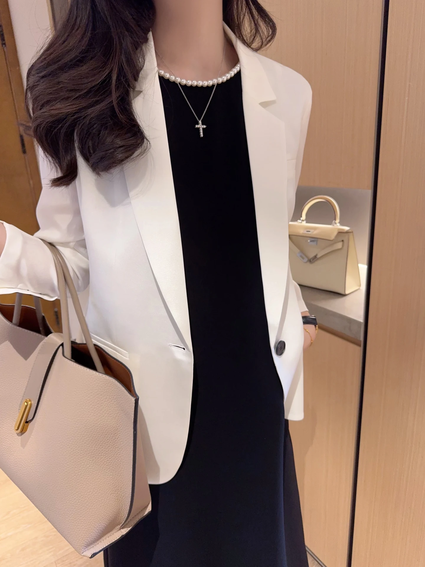 Spring Summer Commute Recommended! Elegant 23 Momme Heavyweight Silk Thin Casual Eight Sleeve Suit Jacket Commuting Style