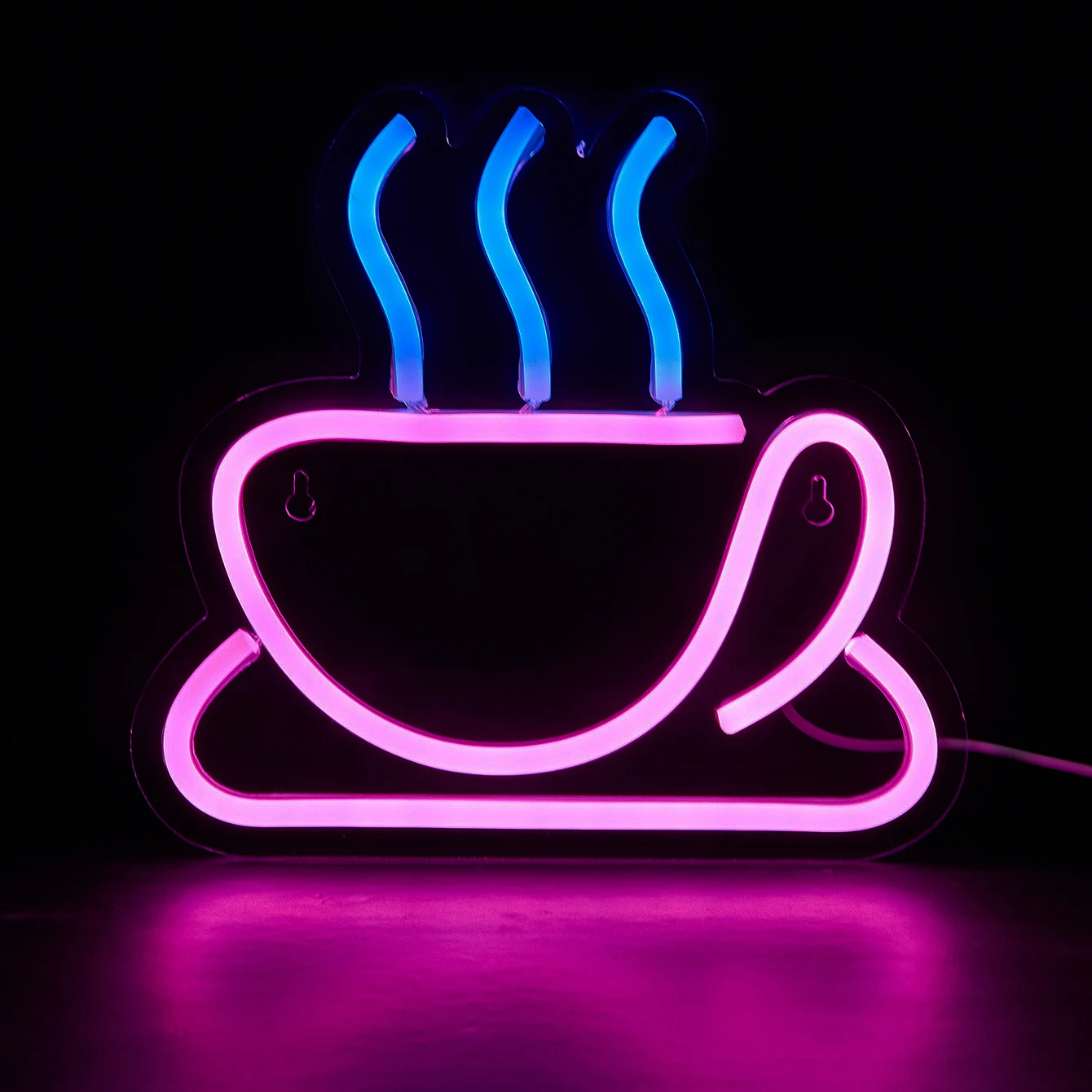 Chi-buy LED Neon Coffee Cup USB Powered Neon Signs Night Light 3D Wall Art & Game Room Bedroom Living Room Decor Lamp Signs