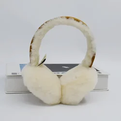 2024 Wool Ear Warmer Winter Sheepskin Ear Muffs for Women Men Soft Warm Solid Earflap Outdoor Cold Protection EarMuffs Ear Cover