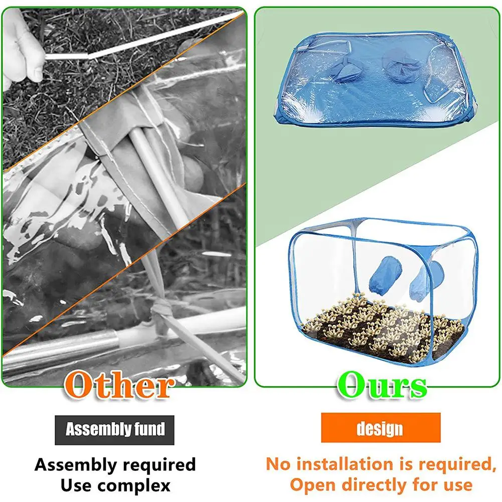 Air Box Portable Foldable Mushroom Growing Stationary Kit Transparent Stable Cultivation Tent Large Ventilation Capacity C9I4