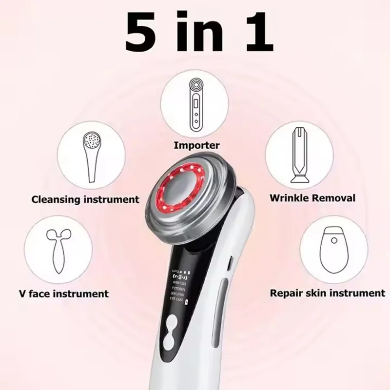 4 em 1 rf ems massageador facial ferramentas de cuidados com a pele face lift multifuncional dispositivo firme rejuvenescimento da pele remoção de rugas