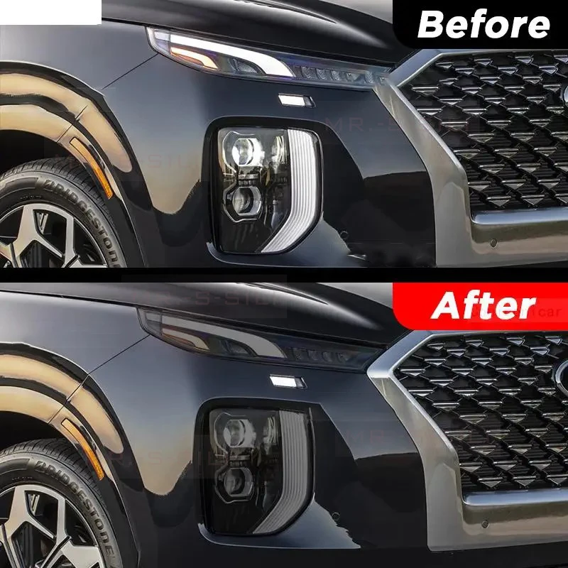 For HYUNDAI PALISADE 2019-2021 Car Exterior Headlight Anti-scratch Front Lamp Tint TPU Protective Film Accessories Sticker