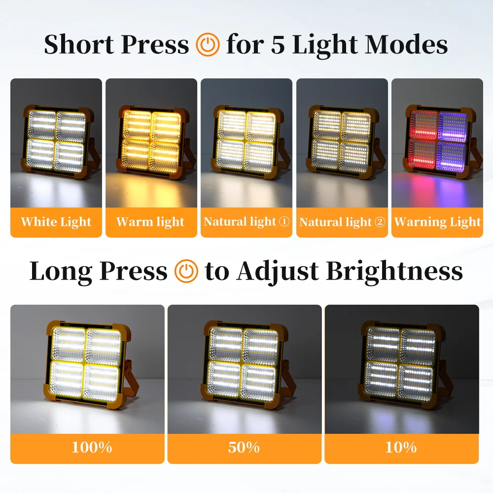 Solar Camping Lights Portable Lantern Waterproof SMD Rechargeable Outdoor Hanging Lights Fill Light Work Maintenance Lighting