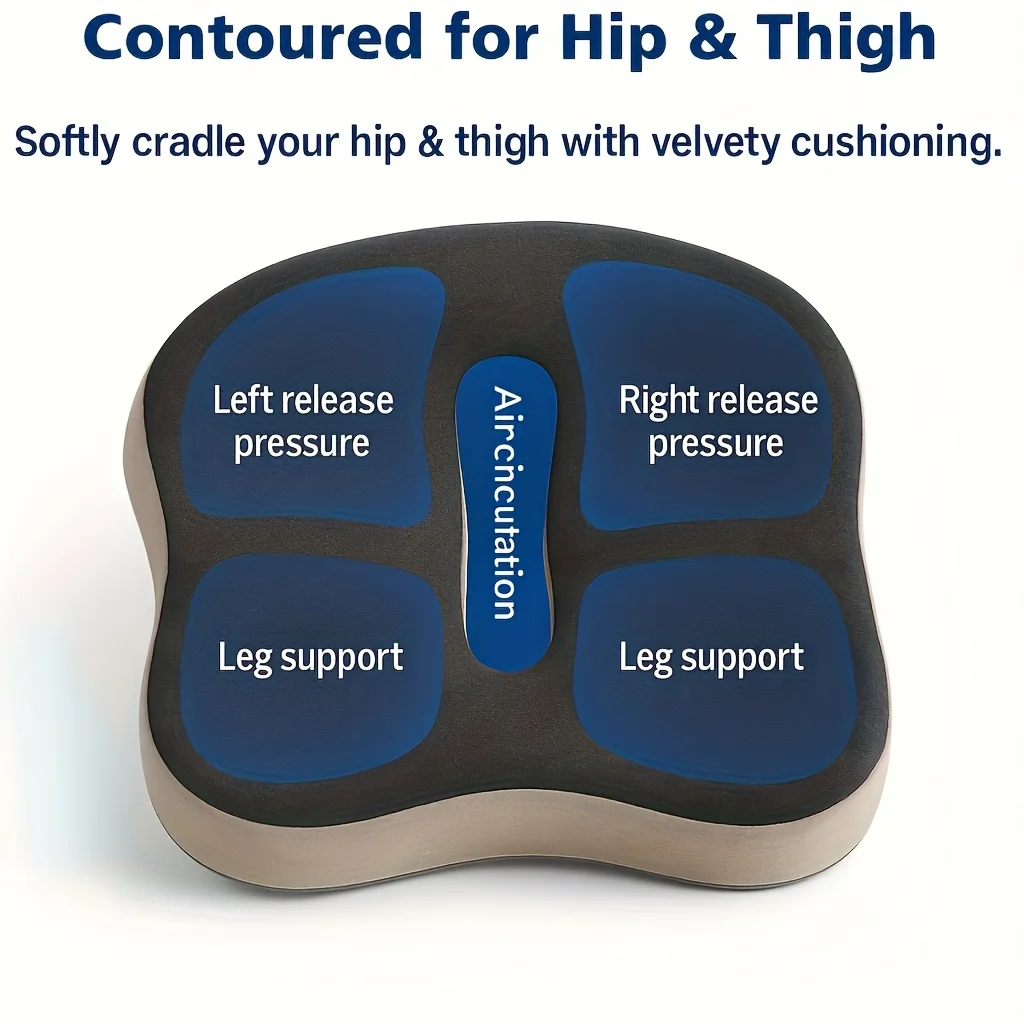 قطعة واحدة من وسادة مقعد إسفنجية الذاكرة، مناسبة لفترات الجلوس الطويلة - دعم مريح لكراسي المكاتب والمكاتب المنزلية