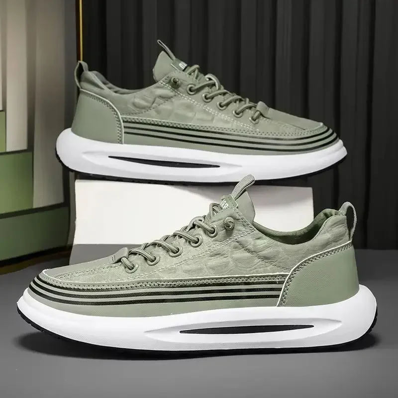 

Crocodile Pattern Men Shoes Platform Breathable Loafers 2025 Summer Slip on Men Casual Sneakers Vulcanized Walking Zapatillas