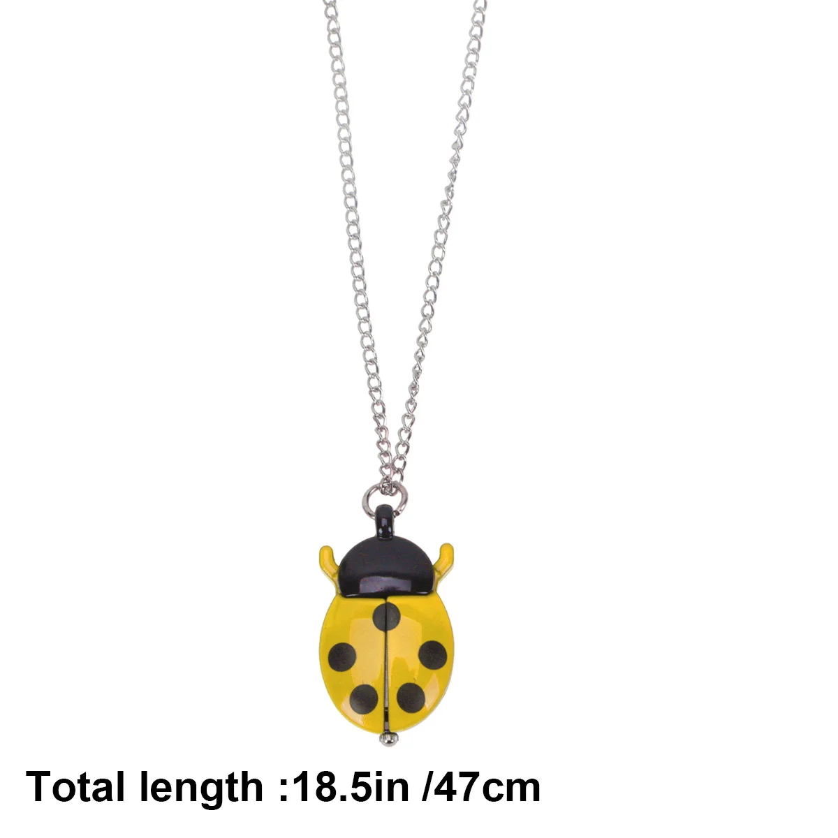 Ladybug Shape Yellow Vintage Pocket Watch Retro Quartz Alloy Gift Portable 'S Timepiece For
