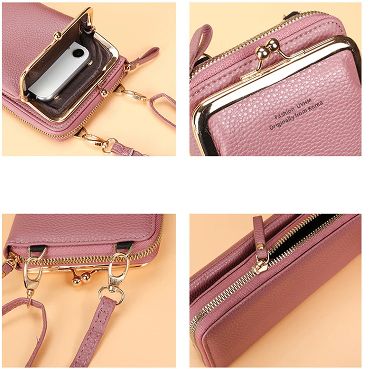 Fashion Small Crossbody Phone Pouch Bags Women Mini Leather Wallet Shoulder Messenger Bag Ladies Phone Bag Coin Purse Handbag image 6