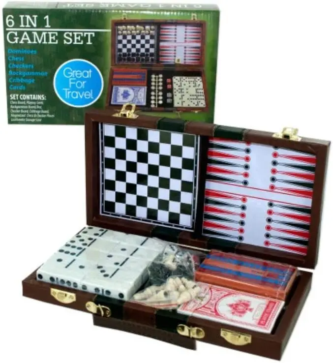 

Travel Game Set, 6-in-1 Portable Board Games