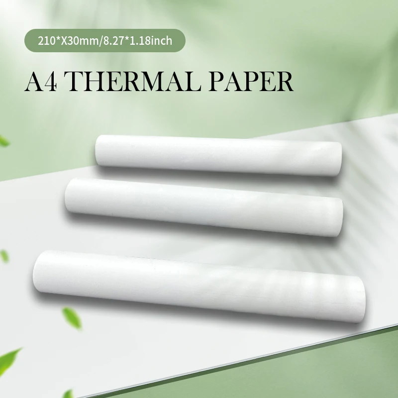 ﻿ 1 Rolls 210mm * 30mm Phomemo M832 M08F Portable Printer thermosensitive printing paper  A4 Thermal Roll Paper Inkless Printing