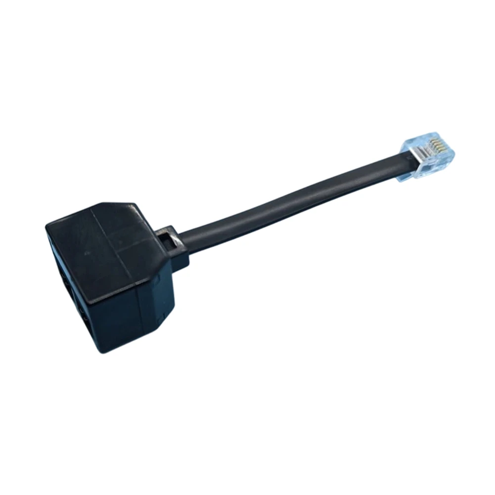 DT75BG 25CM RJ12 6P6C 1 to 2 Wire Adapter Telephone Ethernet Cord Converter Landline Male to Female Plug Separator