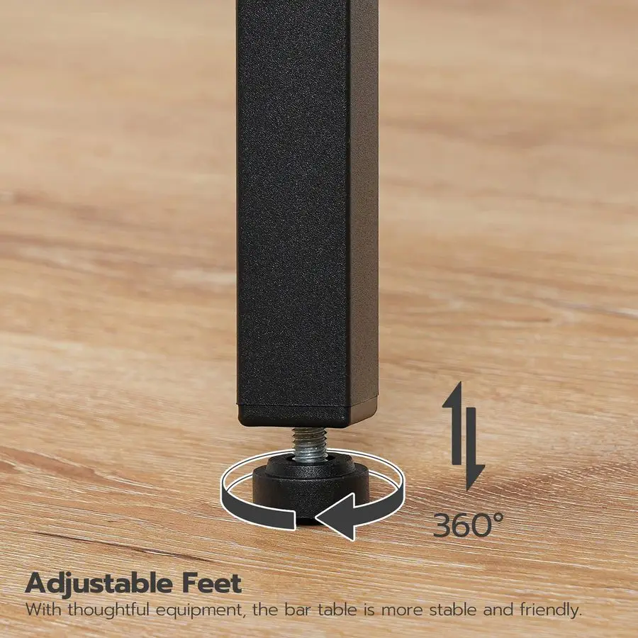 

Bar Table, Round Pub Table, 2Tier with Storage, 37.4 High Top for Small Spaces, with Top Particleboard for Kitchen, Easy to Asse