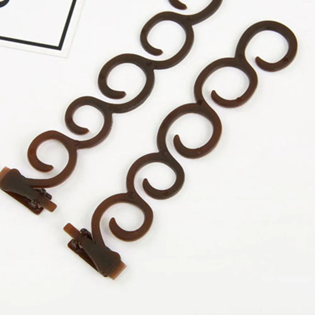 

8Pcs Creative Women Centipede Braid Hair Braider DIY Hair Styling Tool (A1054-Coffee A1053-Black)