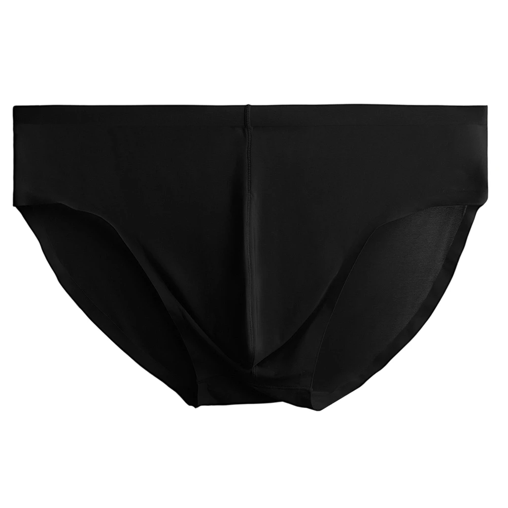 Men's Briefs with Ice Silk Fabric Seamless and Bulge Pouch Designed for Natural Movement and Mid-Waist Coverage
