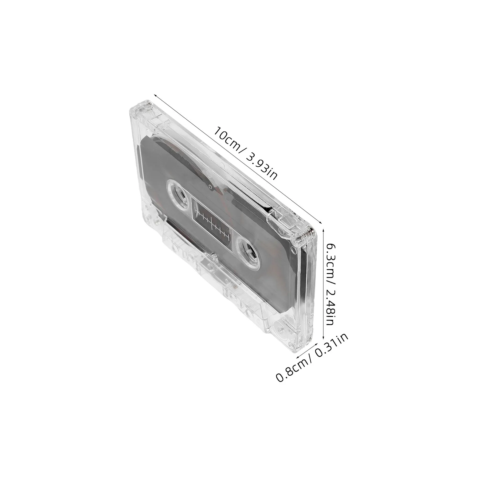 Blank Cassette Tape Vintage Clear Plastic Case Stable Audio Recording DIY Messages Party Instructional Audio Voice Cassette Tape