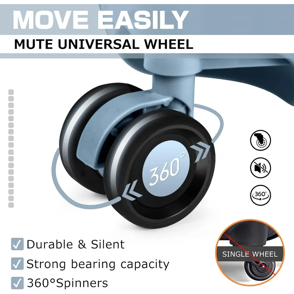 Aluminum Frame Hard Shell TSA Lock Luggage Suitcase 28 Inch Blue Travel Case No Zipper Long-Lasting Durability