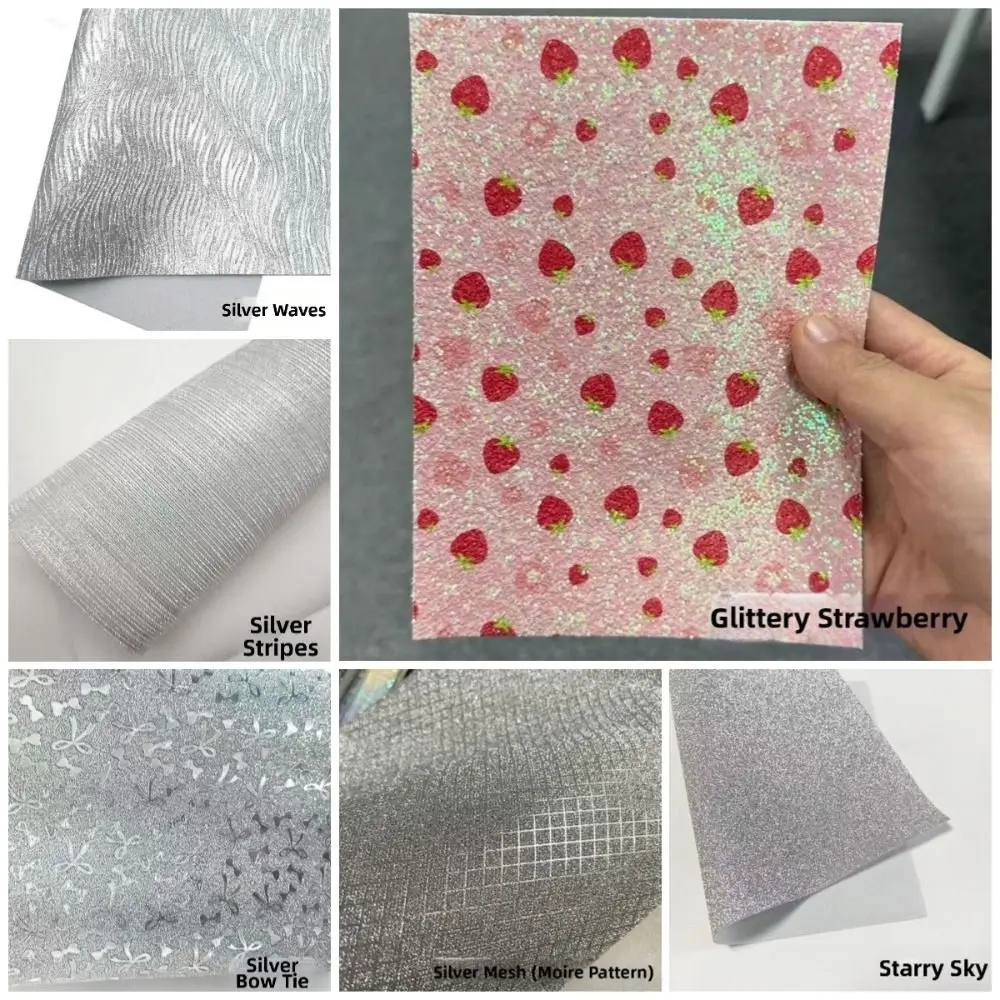 5 Stück Schmelzperlen Silber Glitzer Backfolie Antihaftbeschichtung Erdbeer-Schmelzperlen Backfolie Glänzend DIY