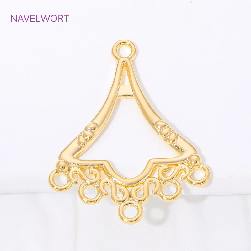 Connecteurs irréguliers en laiton plaqué or 18 carats de 27 mm x 22 mm pour la fabrication de bijoux, accessoires pour la création de boucles d'oreilles DIY