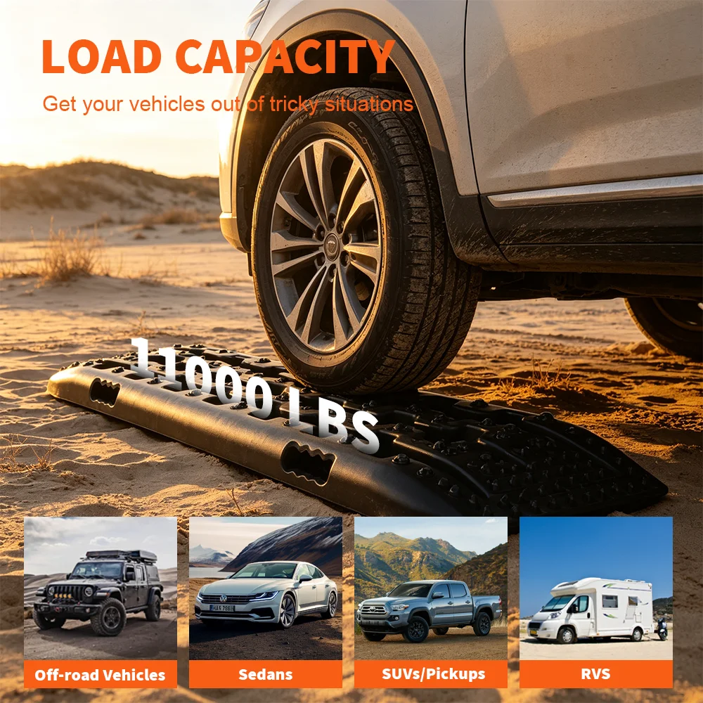 Traktionsbrett, 2 Stück Schnee-Offroad-Traktionshilfen, Reifenleiter für Schlamm, Sandplatten für Wohnmobile, Fahrzeuge – Detail 6