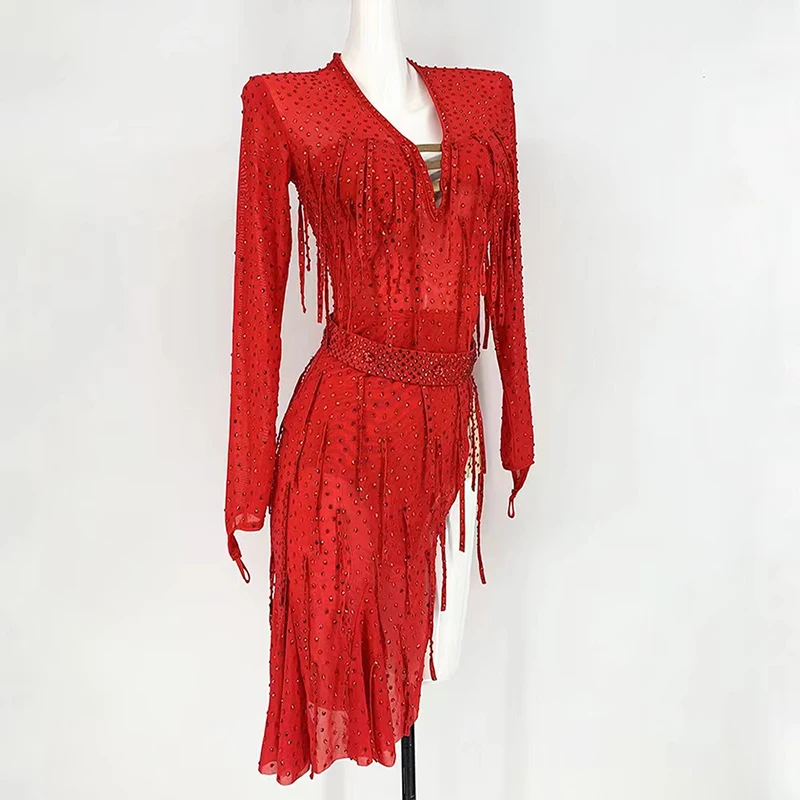 Jupe de danse latine professionnelle pour adultes, nouveau Style, robe de danse latine Standard avancée, jupe latine Rumba Samba Chacha pour dames