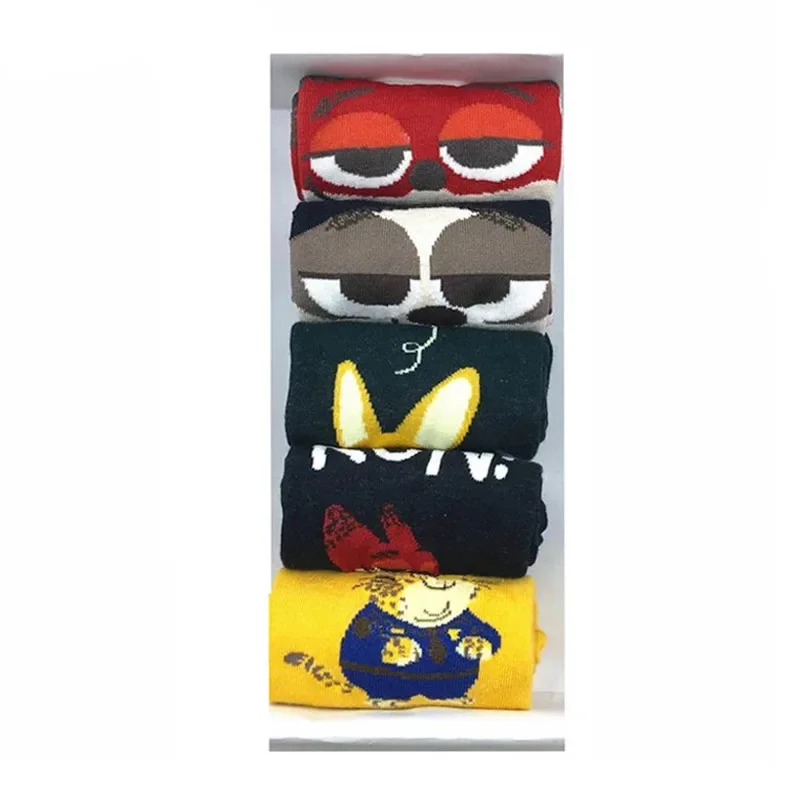 

MYORED 5 pairs/lot women socks cotton cartoon funny invisible socks cute animal woman socks lovely fox owl sock slippers NO BOX