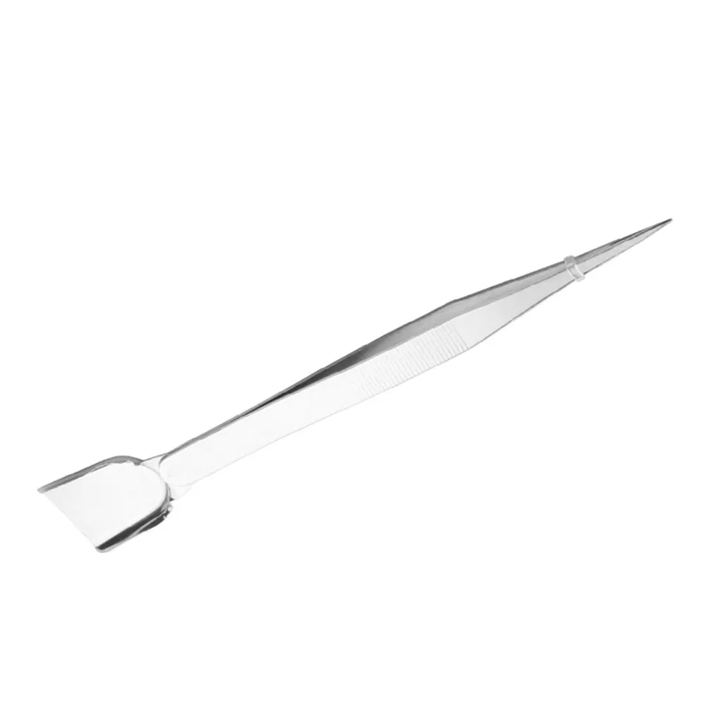 Precision Scoop Tweezer Stainless Steel Jewelry Making Tool for Beads Stones Rhinestones Pearl Handling Grooved Tip Beading