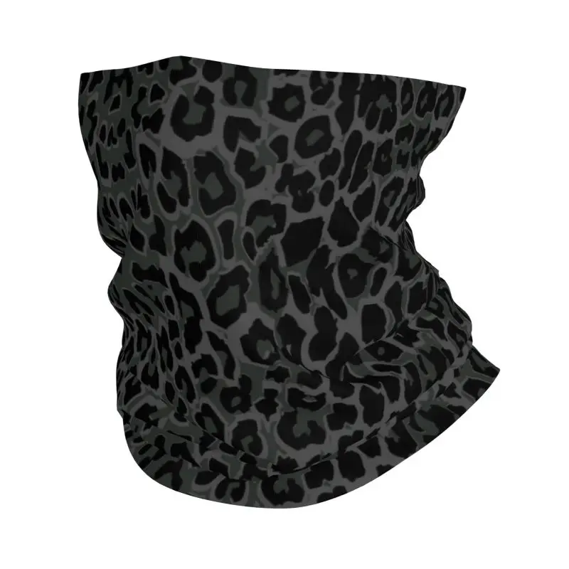 

Dark Gray Black Leopard Print Bandana Neck Gaiter Printed Moto Motorbike Enduro Race Mask Scarf Multifunctional Headwear